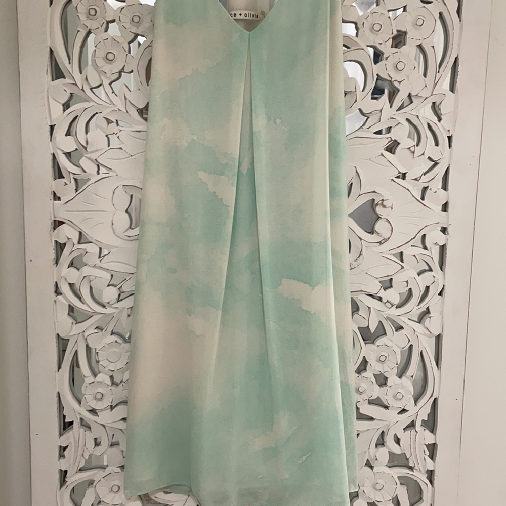 Alice + Olivia Aqua Water Color Dress